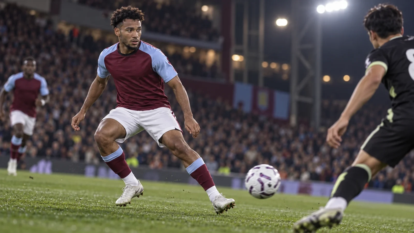 Boubacar Kamara cắt đường chuyền trong bài tập trung lộ Aston Villa