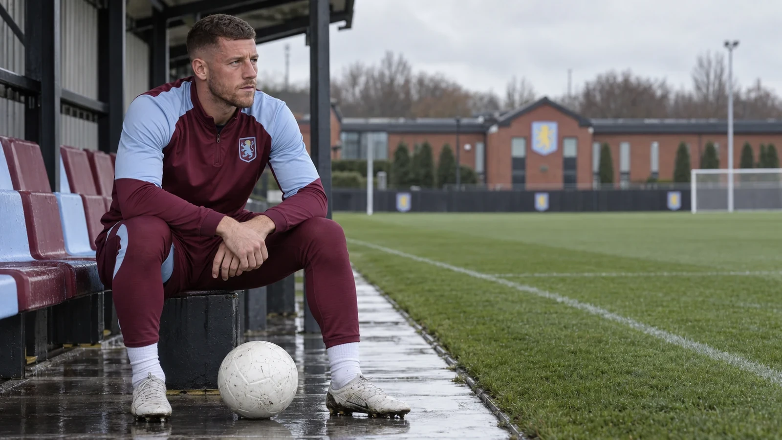 Ross Barkley quan sát khu trung tuyến trước buổi tập Aston Villa
